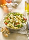 Fusilli lunghi pasta with vegetables — Stock Photo
