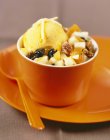 Insalata di frutta e sorbetto di mango — Foto stock