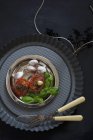Stewed tomatoes with garlic — Stock Photo