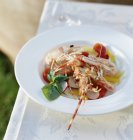 Langoustine Salat auf dem Teller — Stockfoto