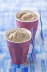 Cups with Chestnut mousse — Stock Photo