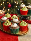 Christmas Pudding Cupcakes — Stockfoto