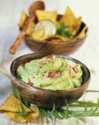 Guacamole with tuna in bowl — Stock Photo