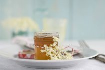Mermelada de saúco en frasco - foto de stock