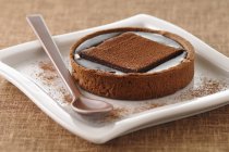 Baked Chocolate tartlet — Stock Photo