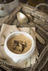 Sopa de champiñones cremoso - foto de stock