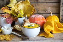 Creamy pumpkin soup — Stock Photo
