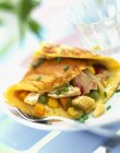 Vegetable and tuna omelette — Stock Photo