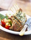Loin of lamb with herbs — Stock Photo