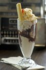 Ice cream sundae with vanilla — Stock Photo