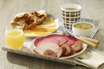 German breakfast on plate — Stock Photo