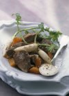 Sauteed lamb with vegetables — Stock Photo