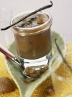 Candied chestnut jam in glass — Stock Photo