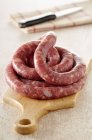 Carne de porco Salsicha crua — Fotografia de Stock