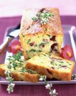 Savory cake with courgettes — Stock Photo