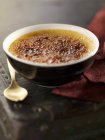 Closeup view of Bergamot flavored Creme brulee in bowl — Stock Photo