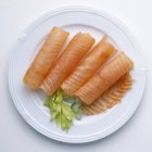 Smoked salmon rolls — Stock Photo