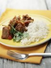 Veal saut with ginger — Stock Photo