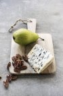 Roquefort on wooden board — Stock Photo