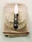 Blue cheese with fork — Stock Photo