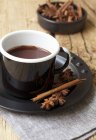 Chocolate caliente con canela - foto de stock