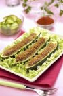 Stuffed courgettes on plate — Stock Photo