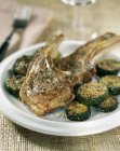 Lamb chops with thyme — Stock Photo