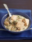 Salmon and mussel blanquette — Stock Photo
