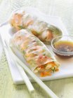 Vegetable and crayfish rolls — Stock Photo