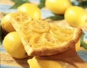 Piece of Confit citrus tart — Stock Photo