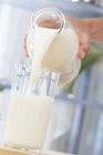 Bicchiere e bottiglia di latte — Foto stock