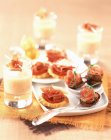 Appetizers in small plates — Stock Photo