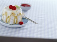 Йогурт і малинова локшина — стокове фото