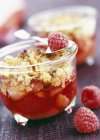 Closeup view of fruit crumble with berries — Stock Photo