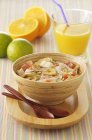 Exotic muesli with bananas and apples — Stock Photo