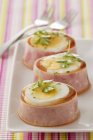 Eggs in aspic on plate — Stock Photo