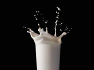 Splashing glass of milk — стоковое фото