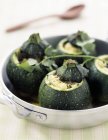 Round zucchinis with mozzarella — Stock Photo