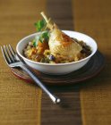 Roasted Chicken leg and ratatouille — Stock Photo