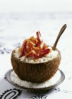 Coconut rice with prawns — Stock Photo