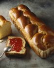 Brioche from Vende with jam — Stock Photo