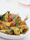 Vegetable and chicken tajine — Stock Photo