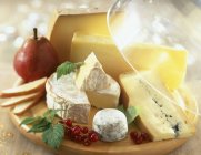 Bandeja de queso con alimentos - foto de stock
