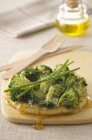 Broccoli and goat cheese — Stock Photo