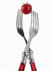 Two forks with tomato — Stock Photo