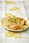 Chicken breast with conchiglie pasta — Stock Photo