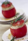 Tomatoes filled with tuna — Stock Photo