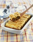 Cannelloni bolognese stuffed with minced meat — Stock Photo