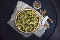 Vegan spinach and quiche — Stock Photo