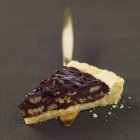 Trozo de tarta de chocolate y nuez - foto de stock